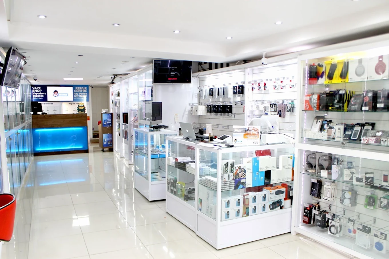 Inside the MRT World repair centre and accessories counter